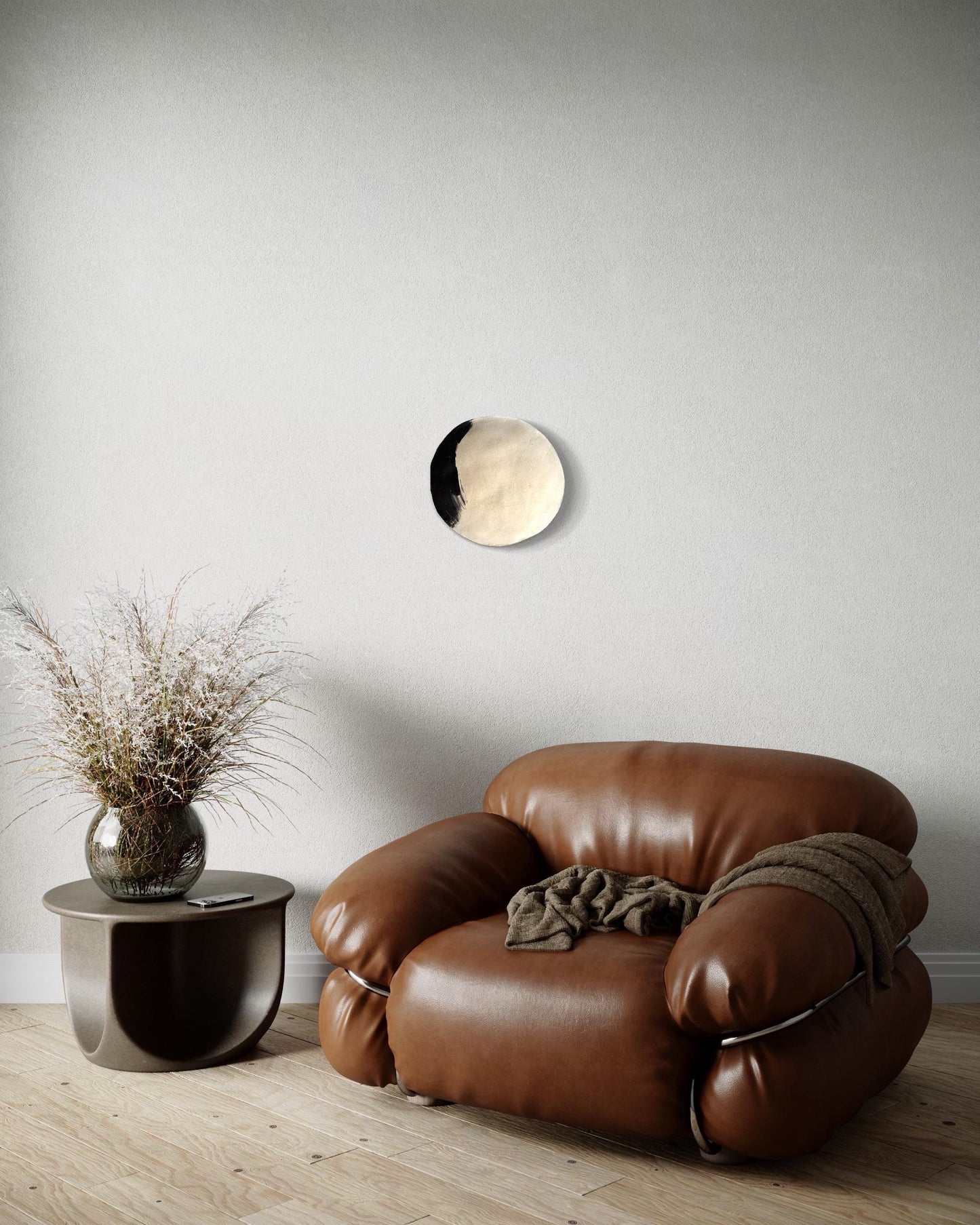 ORA – Handmade Wabi-Sabi Wall Plate | Eco-Clay Art | Wall Decorative Decore | Modern Wall Art | Japandi Handmade Wall Sculpture | Paper Clay