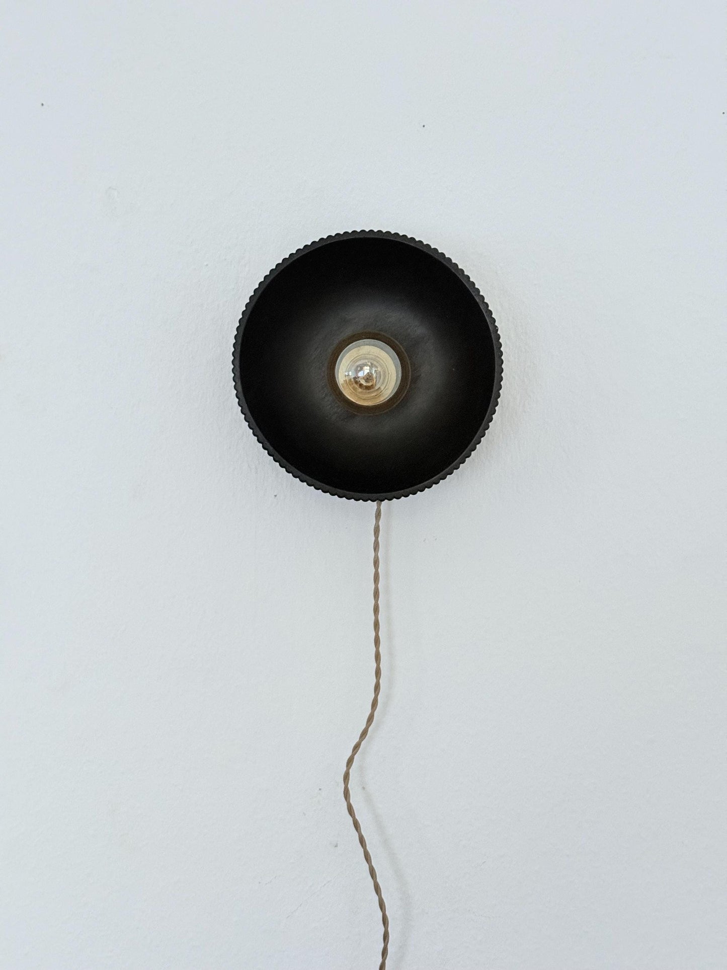 Lumina w/textile cable wabi sabi | Japandi Handmade Lamp | Paper Clay | Stylish Wall Lamp | Sustainable | Earth Pure | Relief Circle