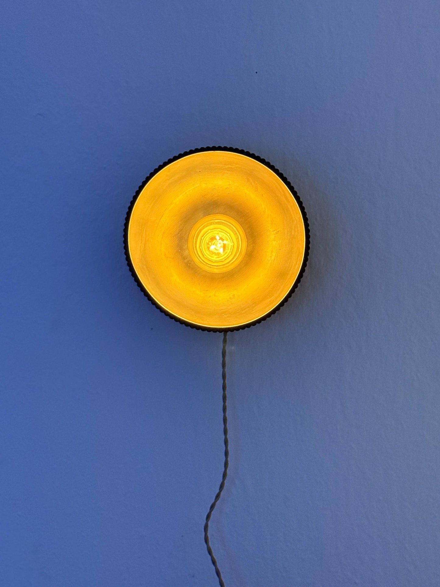 Lumina w/textile cable wabi sabi | Japandi Handmade Lamp | Paper Clay | Stylish Wall Lamp | Sustainable | Earth Pure | Relief Circle
