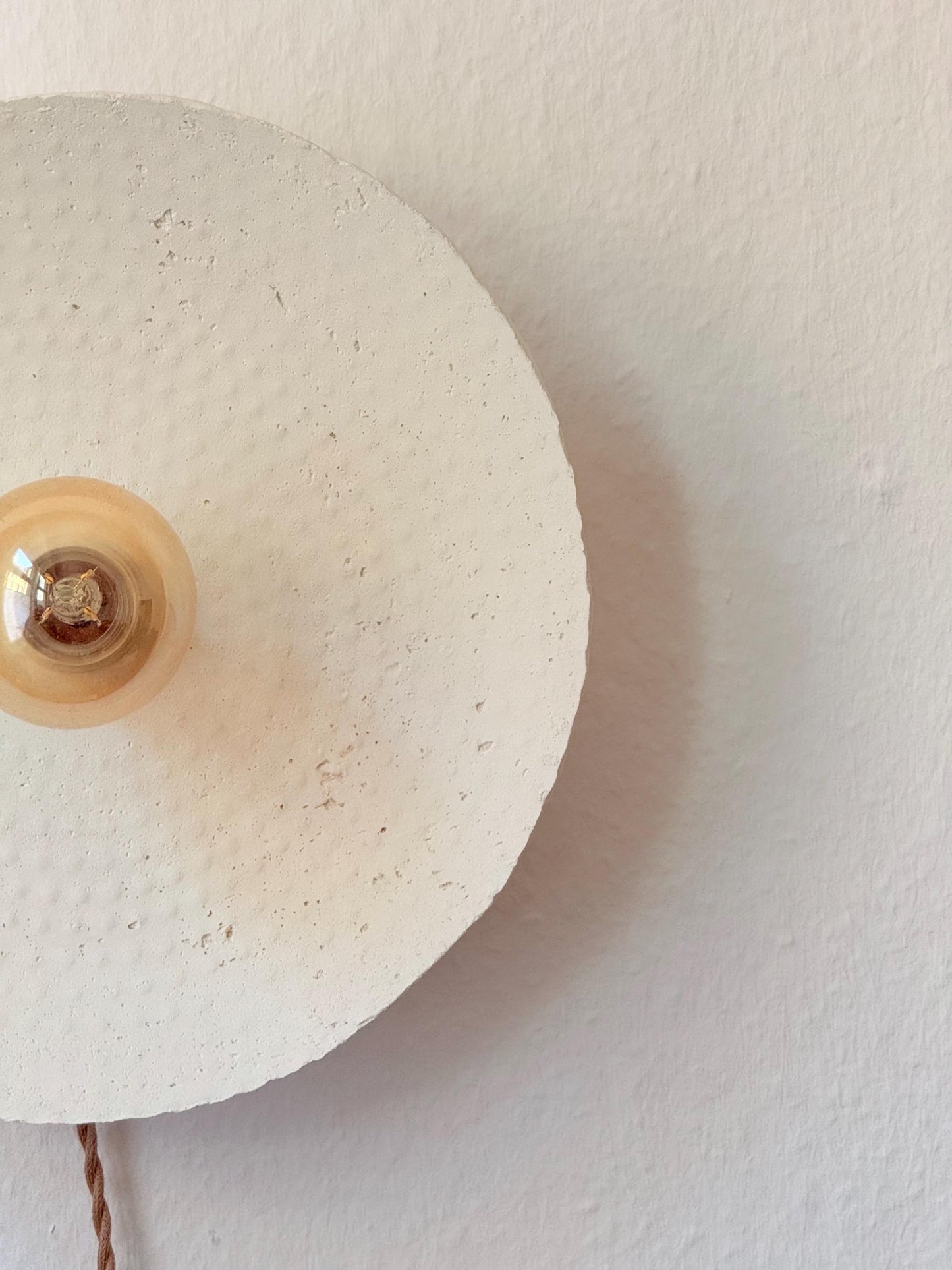 Komo Plug in with switch (NEW) | Japandi Handmade Lamp | Paper Clay |Wall Lamp | Sustainable | Earth Pure Clay | Wabi Sabi|