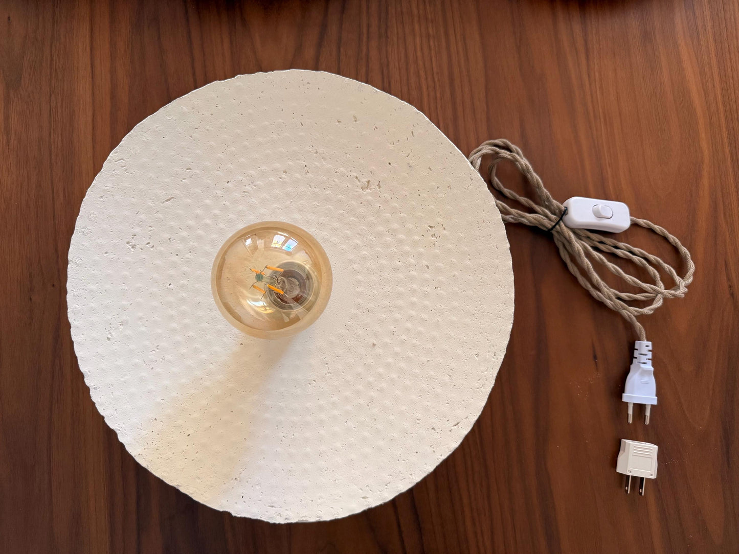 Komo Plug in with switch (NEW) | Japandi Handmade Lamp | Paper Clay |Wall Lamp | Sustainable | Earth Pure Clay | Wabi Sabi|