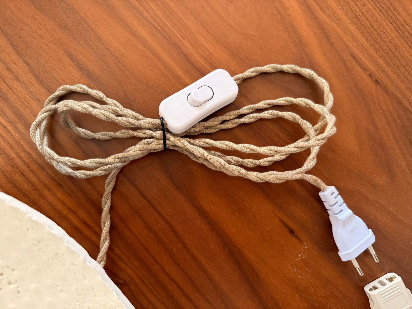 Komo Plug in with switch (NEW) | Japandi Handmade Lamp | Paper Clay |Wall Lamp | Sustainable | Earth Pure Clay | Wabi Sabi|