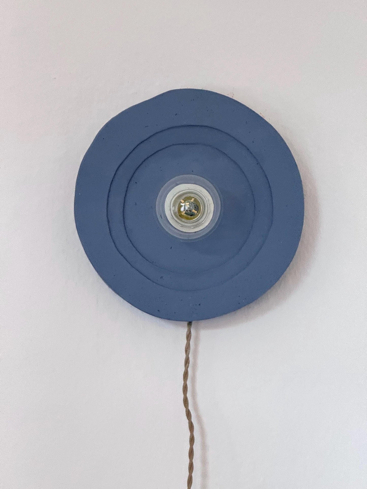 Japandi Handmade Lamp | Paper Clay | Stylish Wall Lamp | Sustainable Wall Lamp Art | Home Office Decor | Relief Circle Lamp