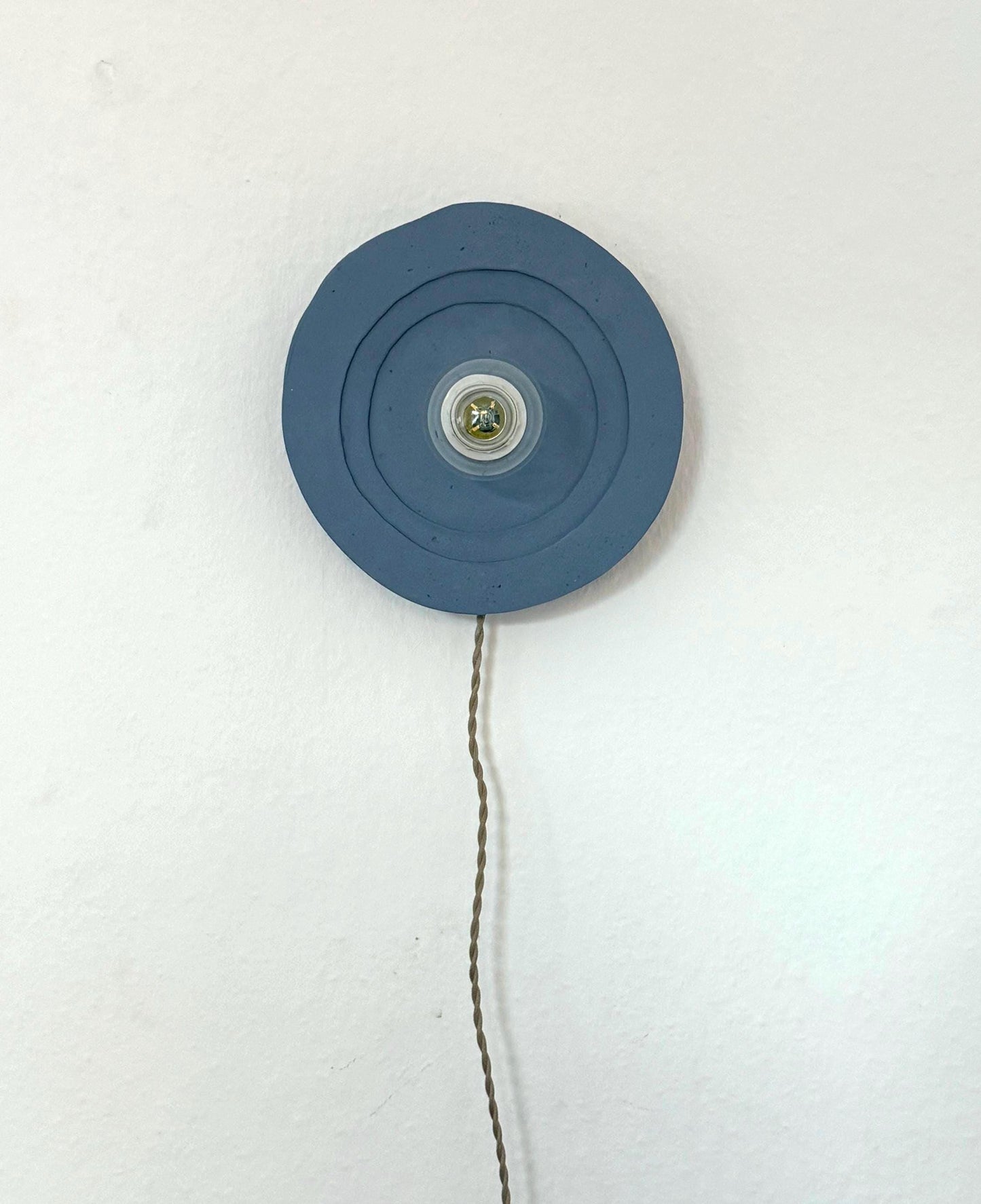 Japandi Handmade Lamp | Paper Clay | Stylish Wall Lamp | Sustainable Wall Lamp Art | Home Office Decor | Relief Circle Lamp
