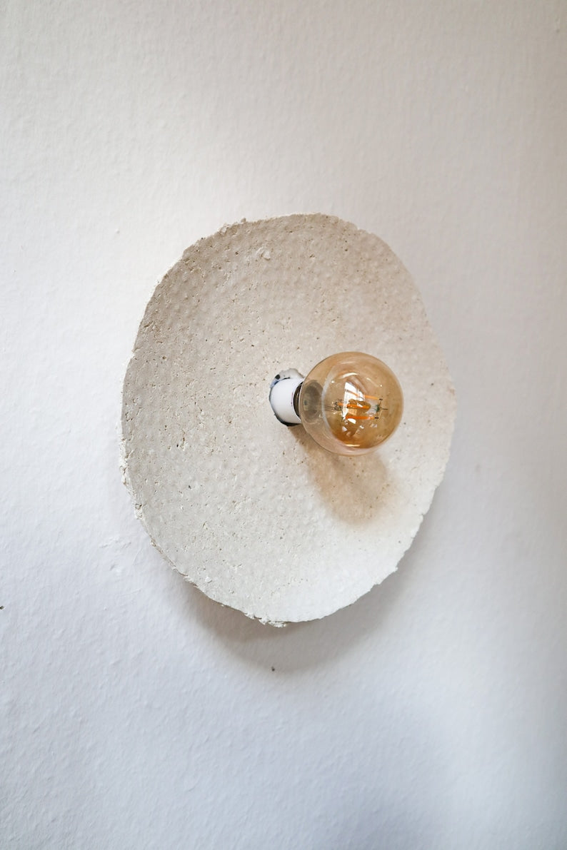 Centered Wabi-Sabi Wall Fixture with Cable