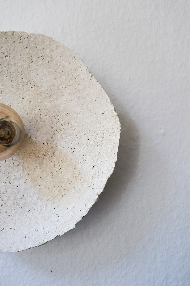 Centered Wabi-Sabi Wall Fixture with Cable